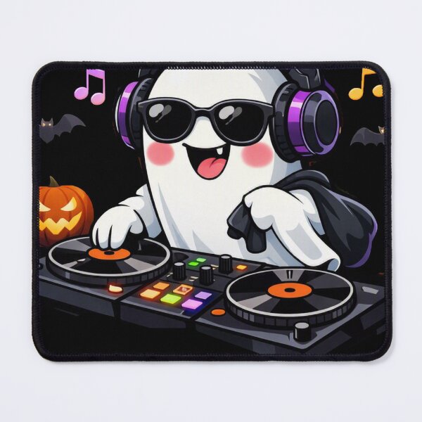 Item preview, Halloween DJ Ghost – Cute Spooky Music Art designed and sold by aliyehc.