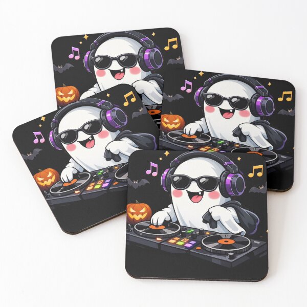 Item preview, Halloween DJ Ghost – Cute Spooky Music Art designed and sold by aliyehc.