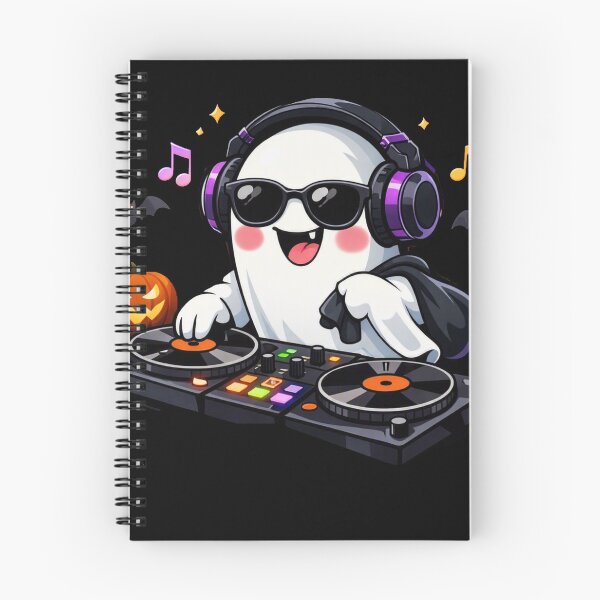 Item preview, Halloween DJ Ghost – Cute Spooky Music Art designed and sold by aliyehc.