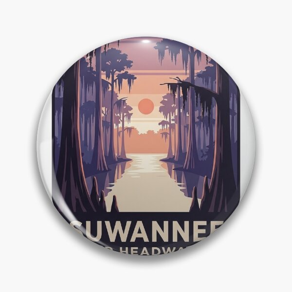 Item preview, Suwannee River Georgia Dusk Poster Sticker - Okefenokee Swamp Headwaters Travel Decal designed and sold by DetourDgn.
