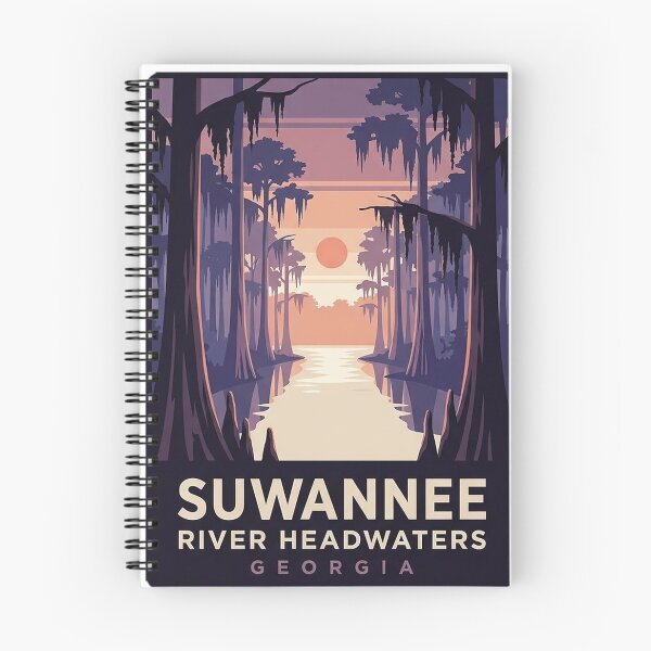Item preview, Suwannee River Georgia Dusk Poster Sticker - Okefenokee Swamp Headwaters Travel Decal designed and sold by DetourDgn.