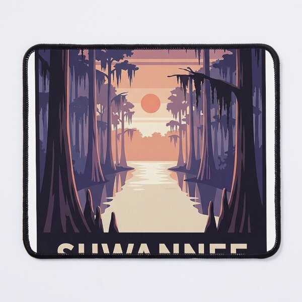 Item preview, Suwannee River Georgia Dusk Poster Sticker - Okefenokee Swamp Headwaters Travel Decal designed and sold by DetourDgn.