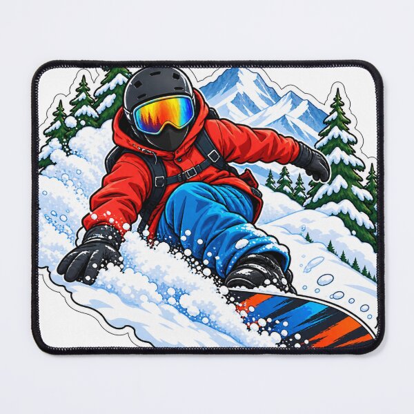 Item preview, Snowboarding in fresh powder designed and sold by FriendlyManitoba.