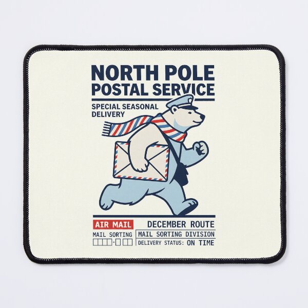 Item preview, North Pole Postal Service Polar Bear Air Mail Christmas designed and sold by SplashTastic.