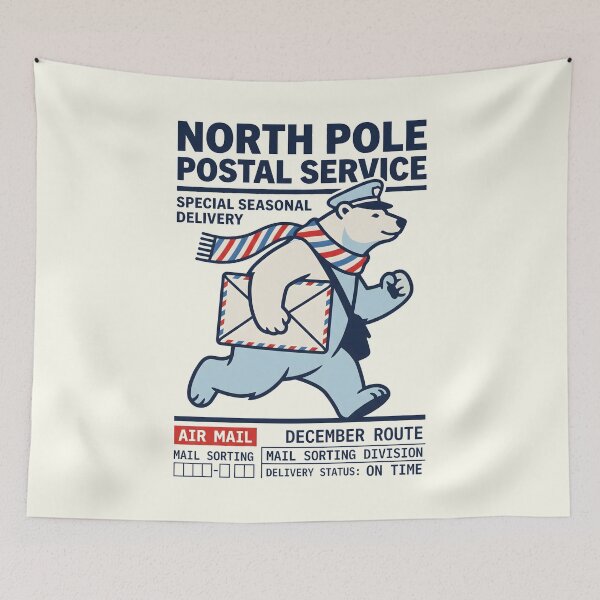 Item preview, North Pole Postal Service Polar Bear Air Mail Christmas designed and sold by SplashTastic.