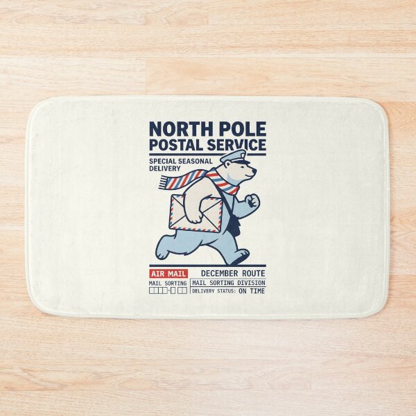 Item preview, North Pole Postal Service Polar Bear Air Mail Christmas designed and sold by SplashTastic.