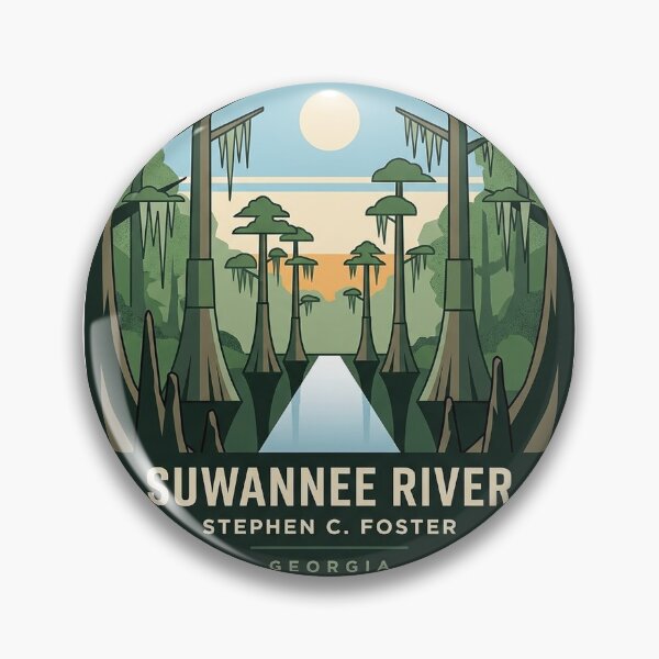 Item preview, Suwannee River Georgia Geometric Hexagon Sticker - Stephen C. Foster State Park Cypress designed and sold by DetourDgn.