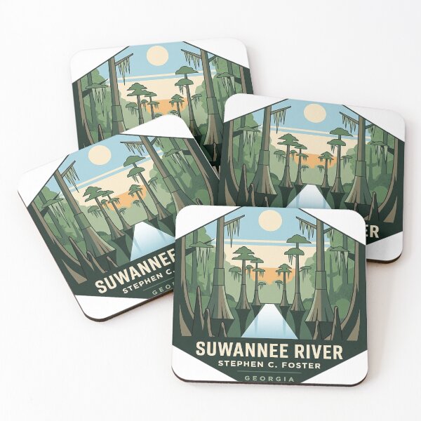 Item preview, Suwannee River Georgia Geometric Hexagon Sticker - Stephen C. Foster State Park Cypress designed and sold by DetourDgn.