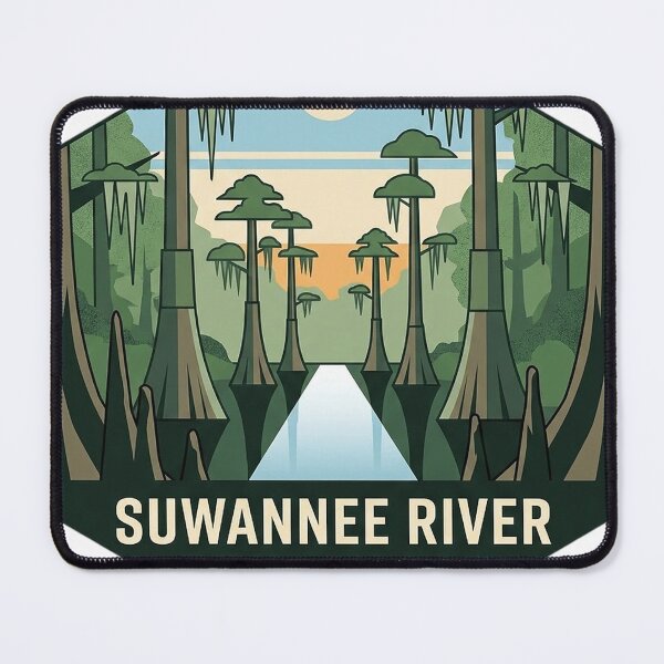 Item preview, Suwannee River Georgia Geometric Hexagon Sticker - Stephen C. Foster State Park Cypress designed and sold by DetourDgn.