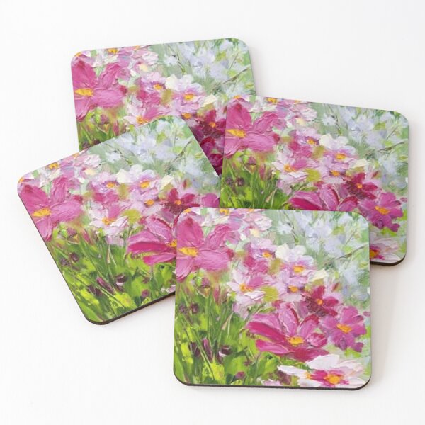 Item preview, Oil Painting Wild Pink Flowers Floral Garden Impressionist designed and sold by Wisewaters.