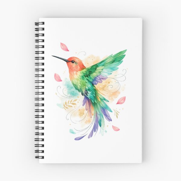Item preview, Colorful Hummingbird Watercolor Floral Nature Bird Lover Botanical Art designed and sold by inkoutninja.