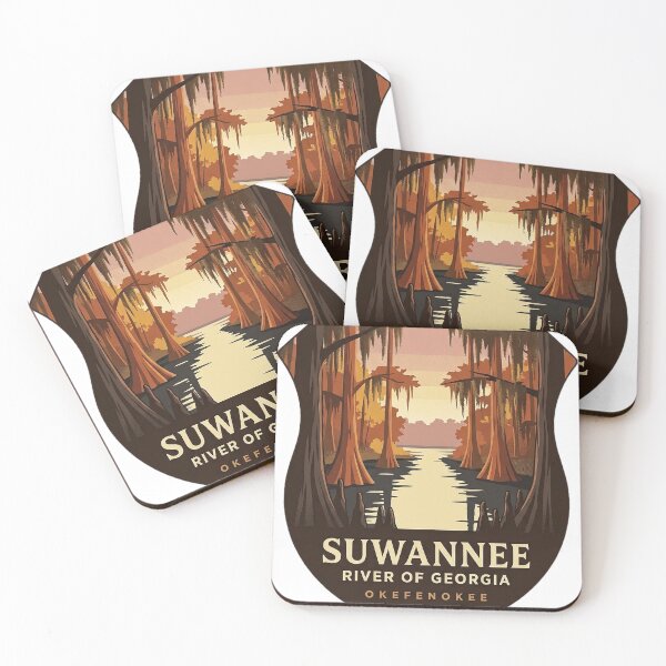 Item preview, Suwannee River Georgia Autumn Crest Sticker - Okefenokee Cypress Headwaters Shield designed and sold by DetourDgn.