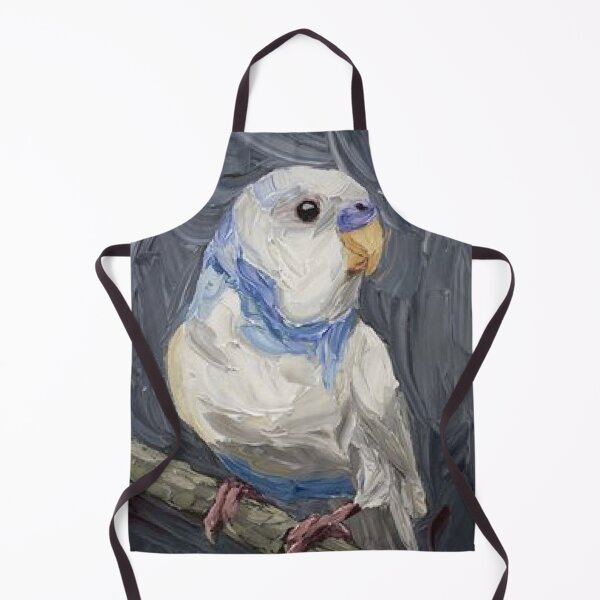 Item preview, Blue and White Parakeet Impressionist Oil Painting designed and sold by Wisewaters.