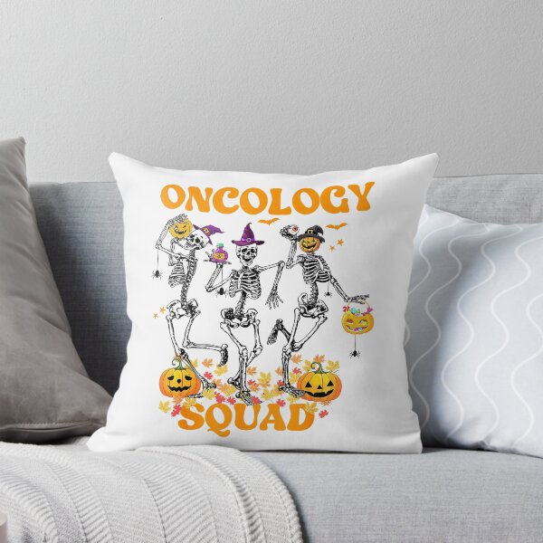 Item preview, Oncology Squad Skeleton Pumpkin Fall Leaves Spooky Halloween T-Shirt designed and sold by bunnymoon stickers.