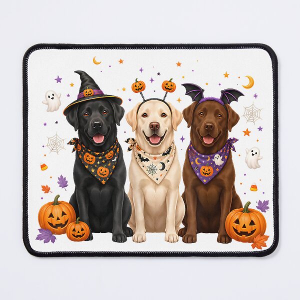 Item preview, Halloween Three Labrador Retrievers Spooky Dog Lover Pumpkin T-Shirt designed and sold by Cafe18.