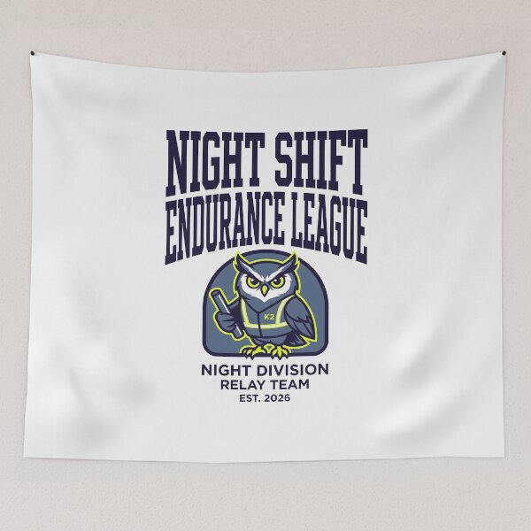 Item preview, Night Shift Endurance League Owl Relay Team Mascot designed and sold by SplashTastic.