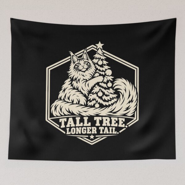 Item preview, Tall Tree Longer Tail Maine Coon Christmas Cat designed and sold by DreamLayerStudio.