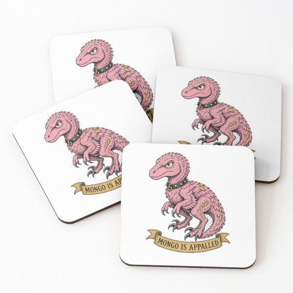 Item preview, Dungeon Crawler Carl Mongo Is Appalled Pink Dinosaur Banner LitRPG Fan Art designed and sold by BrashBear.