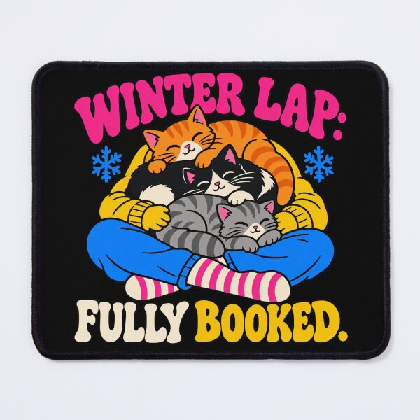 Item preview, Winter Lap Fully Booked Cat Lover Winter Humor designed and sold by DreamLayerStudio.