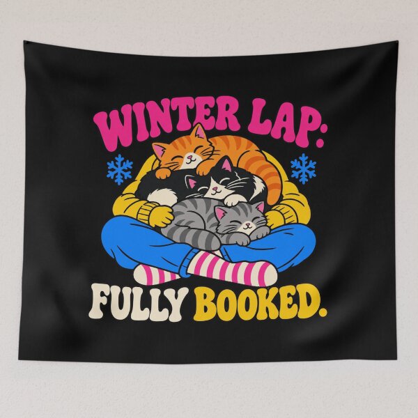 Item preview, Winter Lap Fully Booked Cat Lover Winter Humor designed and sold by DreamLayerStudio.