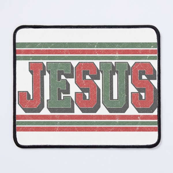 Item preview, Vintage Look Varsity Letters JESUS Red Green Christmas Colors designed and sold by JaymeOctober.