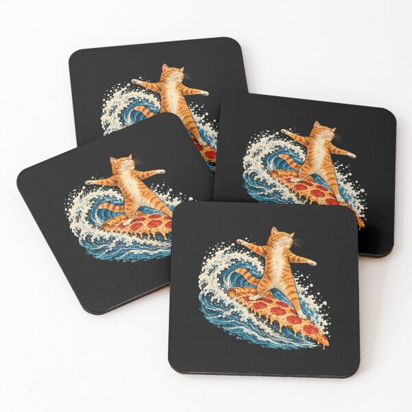 Item preview, Cat Surfing On Pizza Slice designed and sold by a-turner-paint.