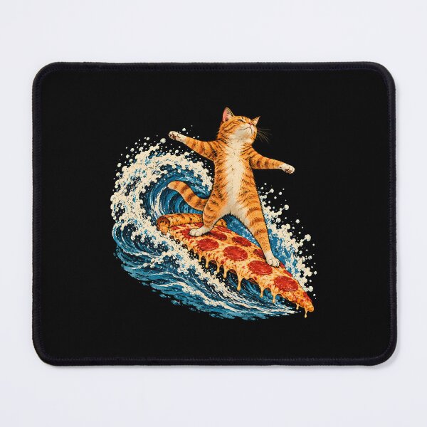 Item preview, Cat Surfing On Pizza Slice designed and sold by a-turner-paint.