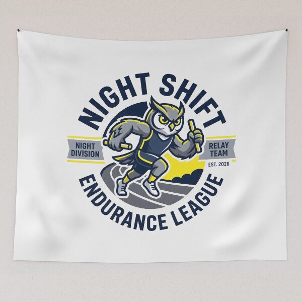 Item preview, Night Shift Endurance League Athletic Owl Relay Runner designed and sold by SplashTastic.