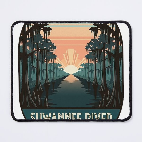 Item preview, Suwannee River Georgia Art Deco Sticker - Blackwater Cypress Sunrise Emblem designed and sold by DetourDgn.