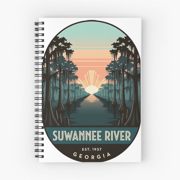 Item preview, Suwannee River Georgia Art Deco Sticker - Blackwater Cypress Sunrise Emblem designed and sold by DetourDgn.