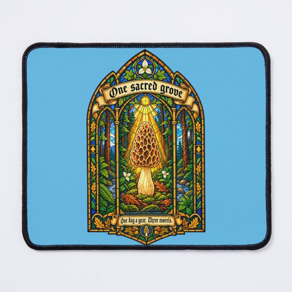Item preview, One Sacred Grove - Morel Mushroom Hunter Stained Glass designed and sold by LottiesLuck.