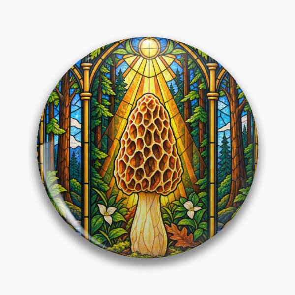 Item preview, One Sacred Grove - Morel Mushroom Hunter Stained Glass designed and sold by LottiesLuck.