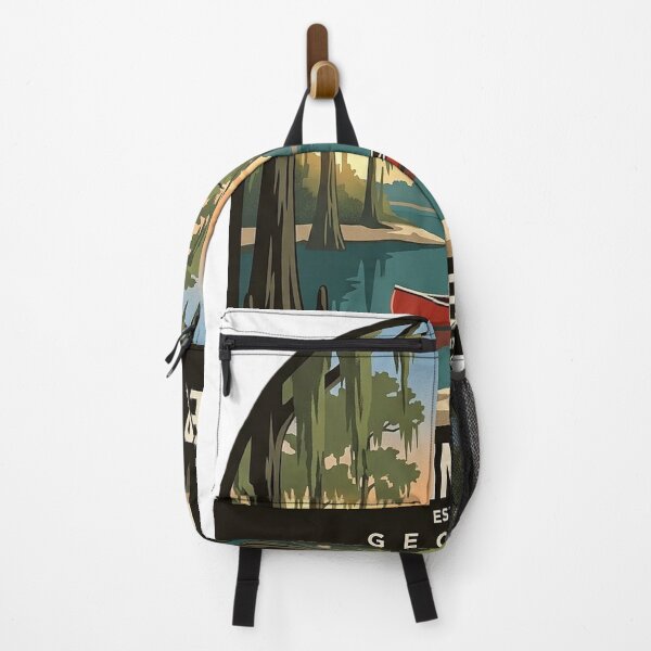 Item preview, Suwannee River Georgia Canoe Sticker - Cypress River Bend Vintage WPA Badge designed and sold by DetourDgn.