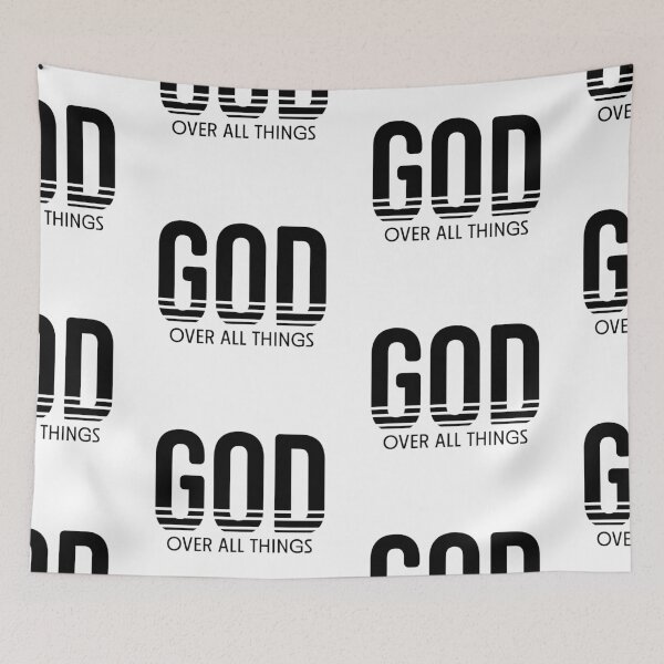 Item preview, God Over All Things – Christian Faith Typography T-Shirt Design designed and sold by CrossCrafted.