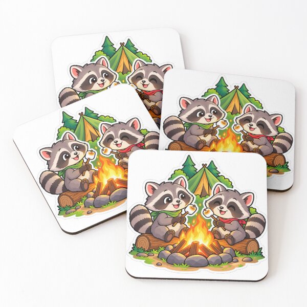Item preview, Raccoons by the fire designed and sold by FriendlyManitoba.