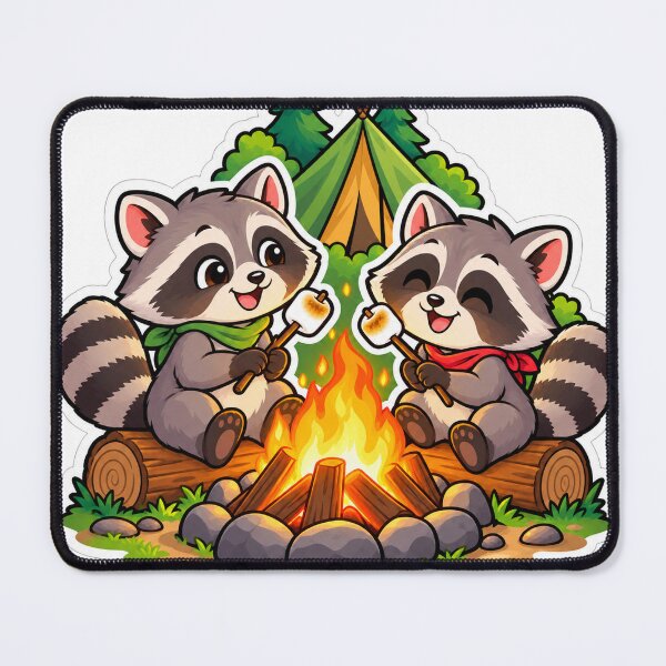 Item preview, Raccoons by the fire designed and sold by FriendlyManitoba.