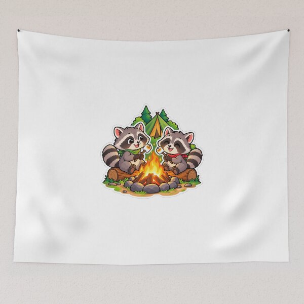 Item preview, Raccoons by the fire designed and sold by FriendlyManitoba.