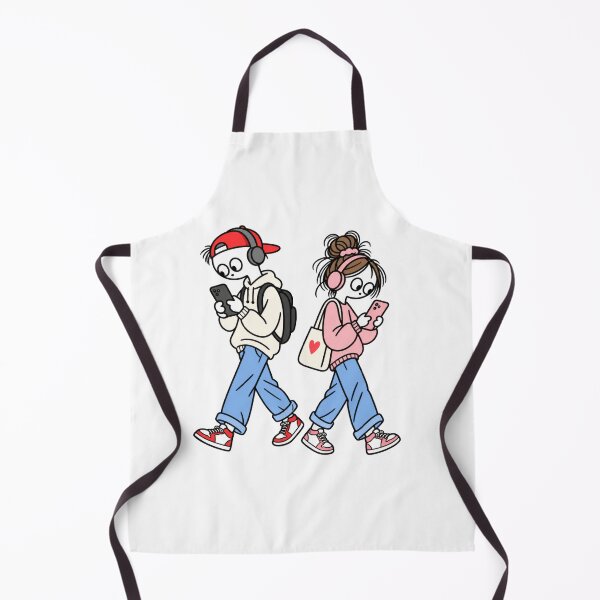 Item preview, Lo-Fi Vibe Gen Z Walking Couple Doodle designed and sold by SimonasPeace.