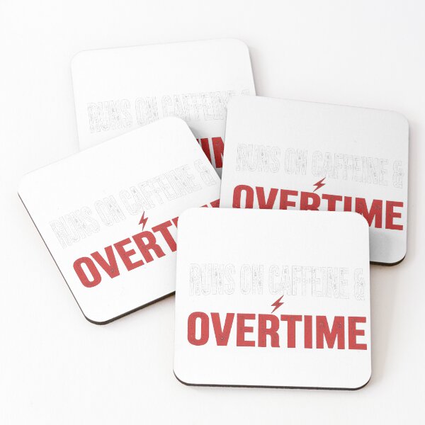 Item preview, Runs On Caffeine & Overtime — Funny Work Shirt designed and sold by knoxhustle.