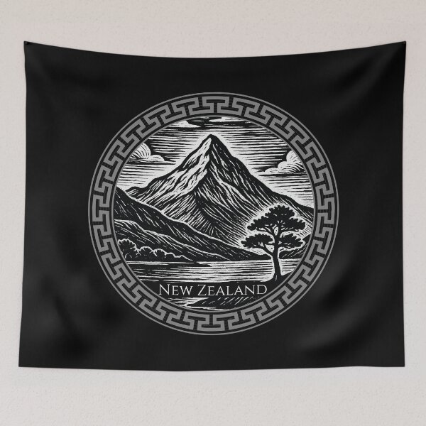 Item preview, New Zealand Vintage Woodcut Art designed and sold by Thistle-TShop.