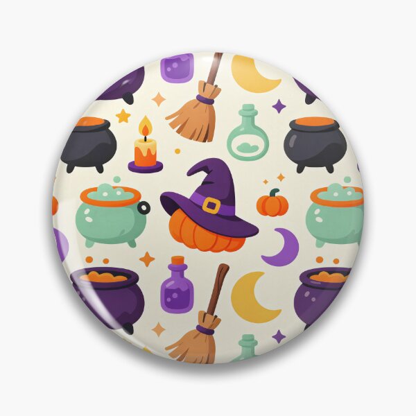 Item preview, Cute Witch Halloween Cauldron Pattern designed and sold by Mimoshi ⭐⭐⭐⭐⭐.