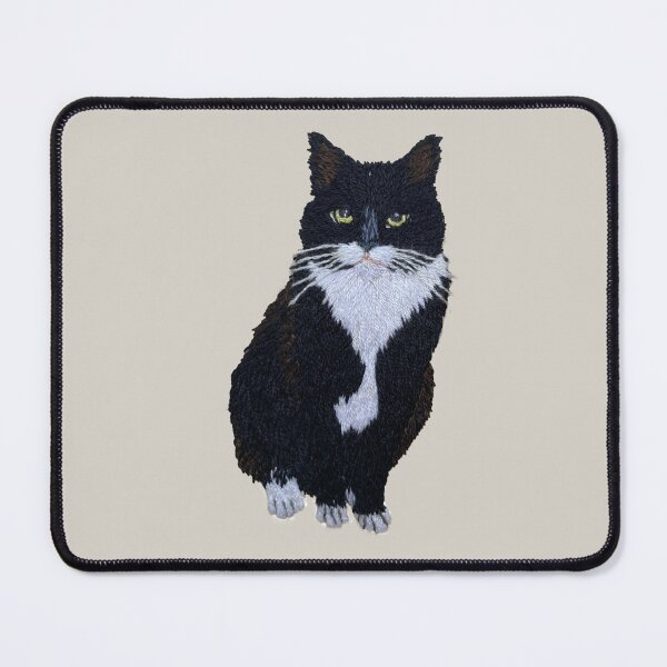 Item preview, Tuxedo cat- Bicolor cat-Moo cat-handembroidered designed and sold by Alsa.handembroidery.