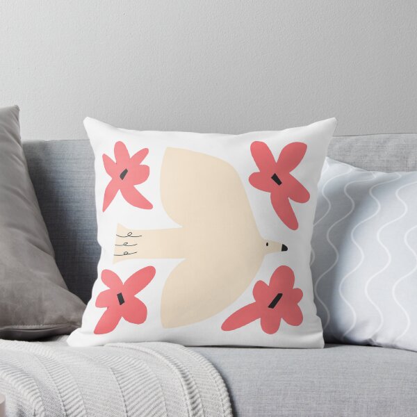 Item preview, White Dove with Pink Flowers designed and sold by KupuKupu Malam.
