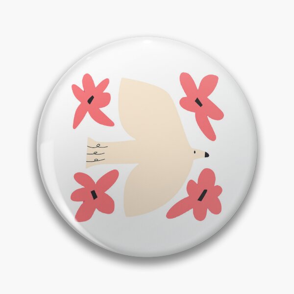 Item preview, White Dove with Pink Flowers designed and sold by KupuKupu Malam.
