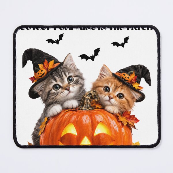 Item preview, Cute Witch Cats Glowing Halloween Pumpkin Patch designed and sold by Azmatdesigner.