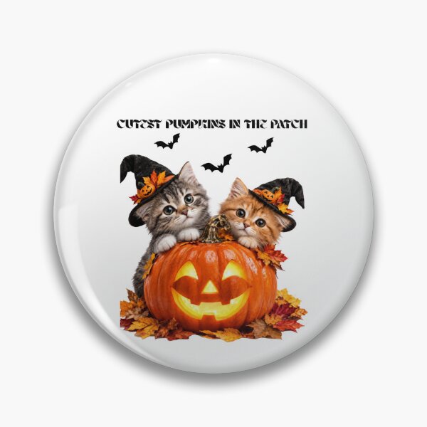 Item preview, Cute Witch Cats Glowing Halloween Pumpkin Patch designed and sold by Azmatdesigner.