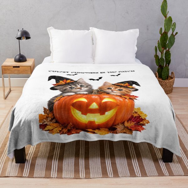 Item preview, Cute Witch Cats Glowing Halloween Pumpkin Patch designed and sold by Azmatdesigner.