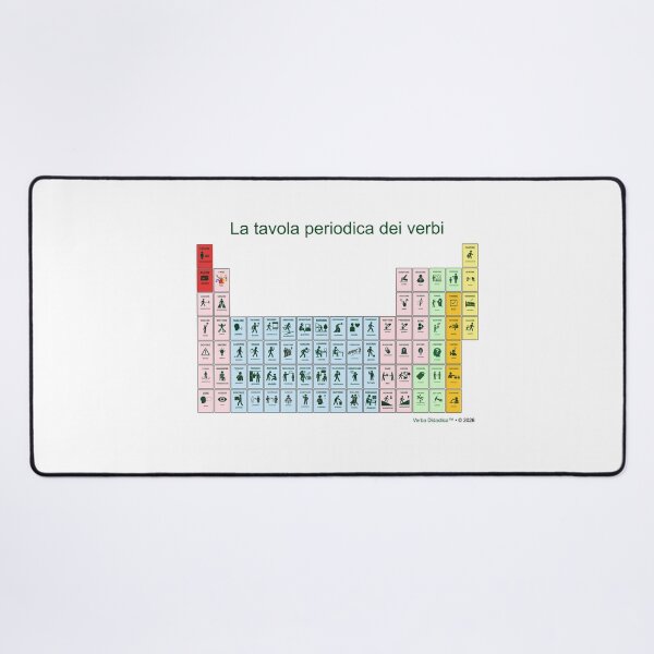 Item preview, Italian periodic table, a playful visual of verbs - green letters designed and sold by VerbaDidactica.