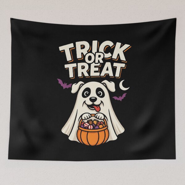 Item preview, Trick Or Treat Ghost Dog Funny Halloween Gift designed and sold by Say It With Ink.