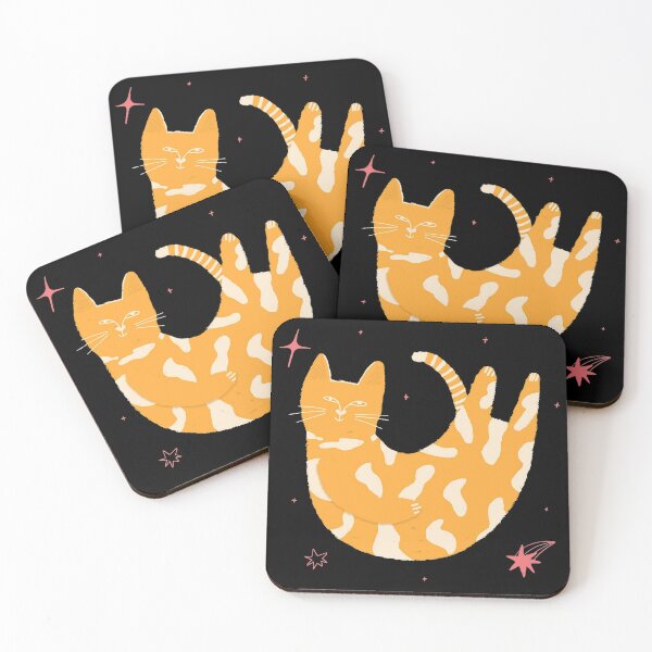 Item preview, Whimsical Orange Cat Folk Art designed and sold by KupuKupu Malam.